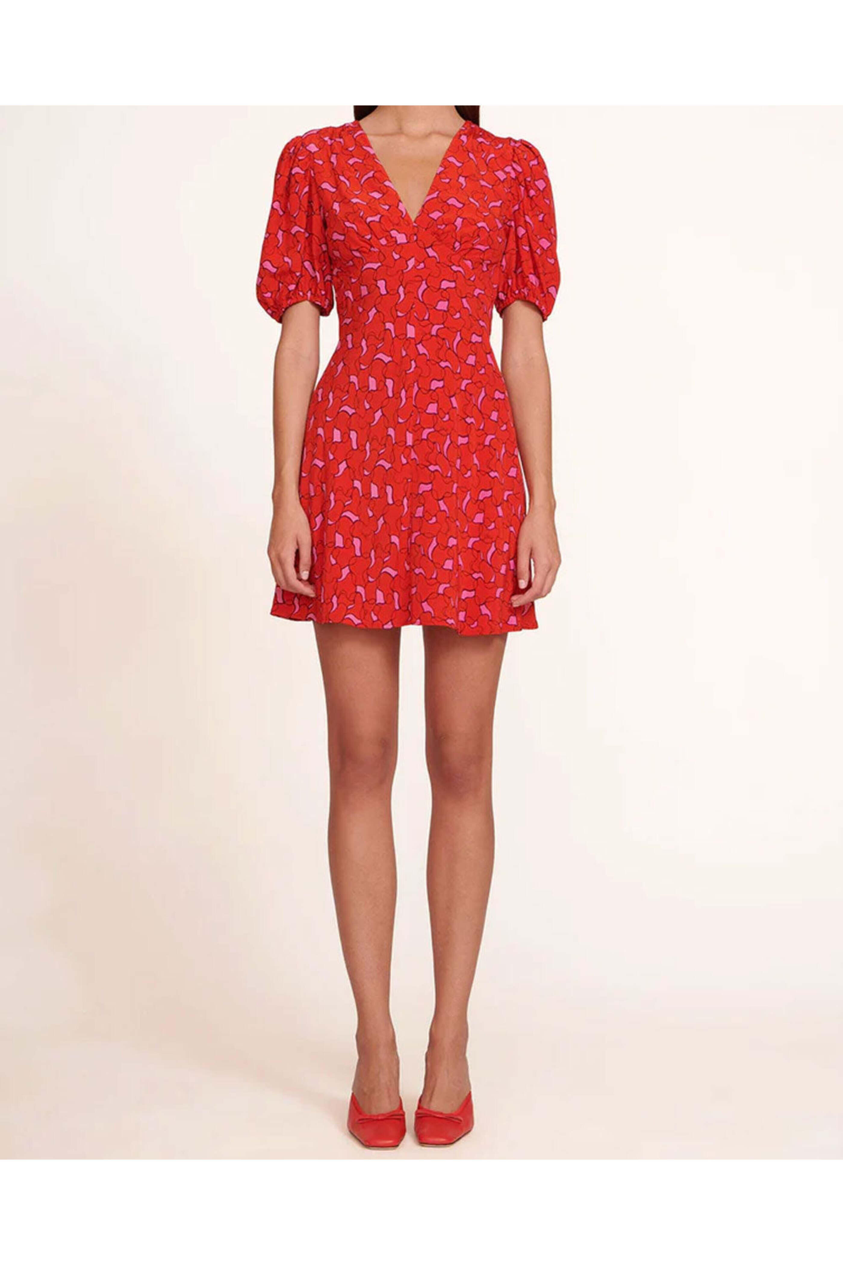 Staud - Cherry Abstract Print Milla Mini Dress