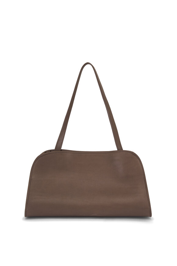 The Row Small Peggy Tawny Brown Leather Clutch