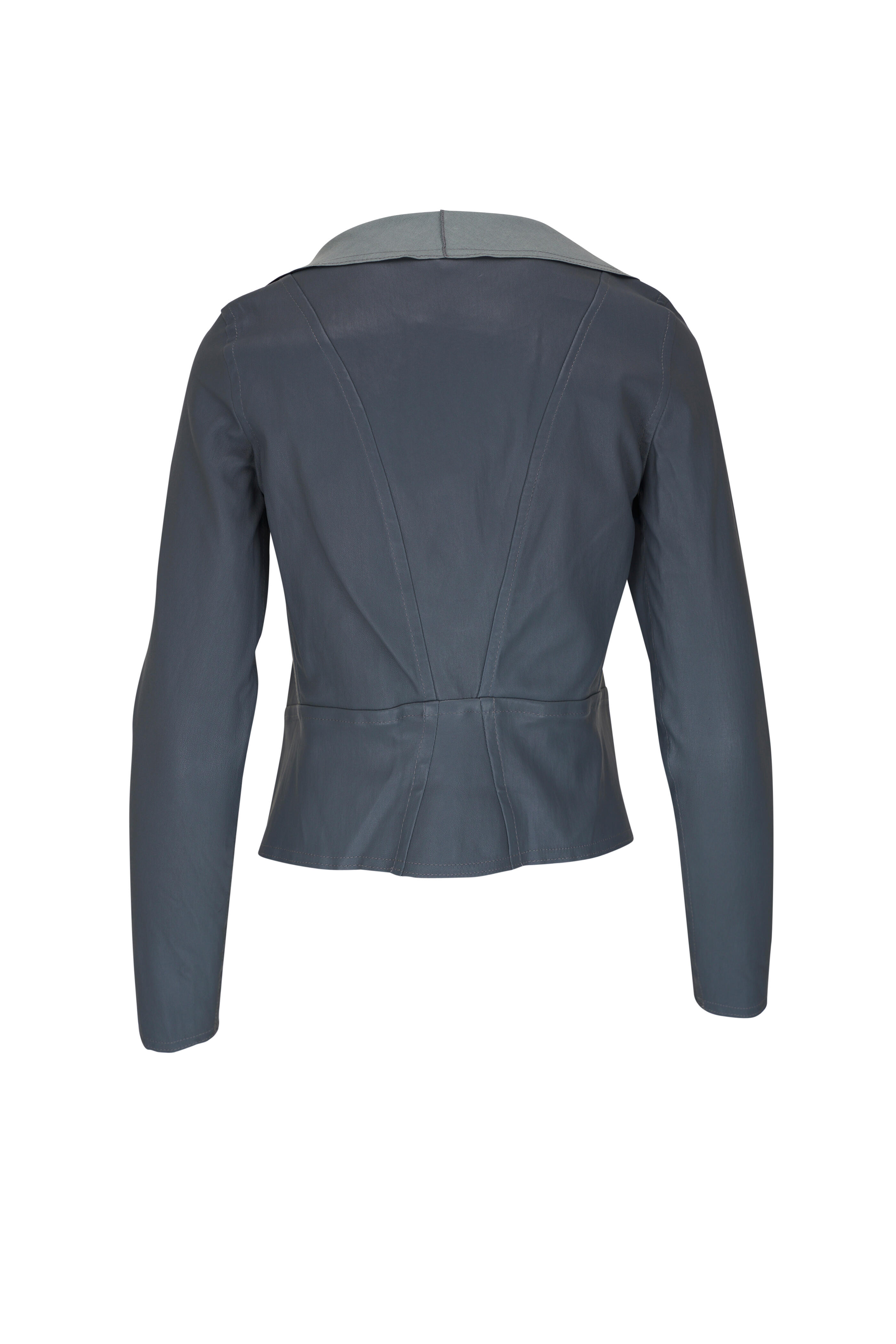 KZ_K Studio - Smoke Blue Drape Leather Jacket