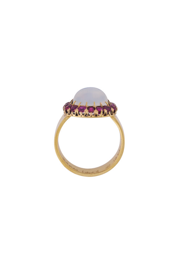Renee Lewis 18k Gold Ruby & Moonstone Ring - view 2