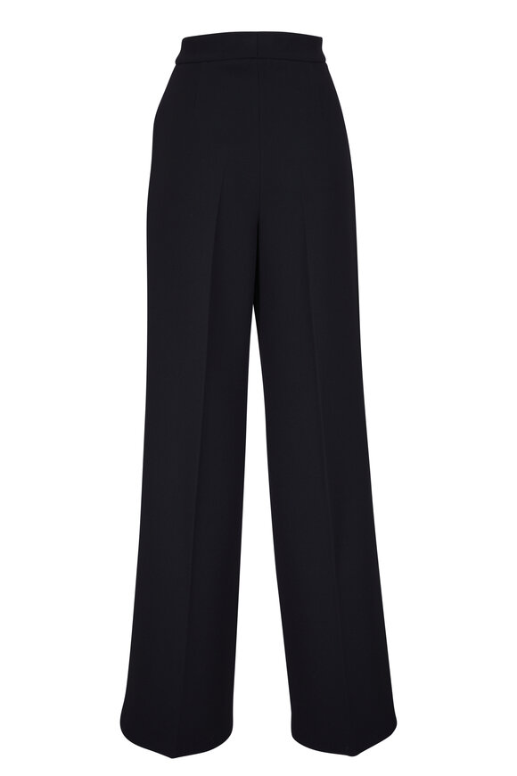 Akris - Florine Black Wool Wide Leg Pant