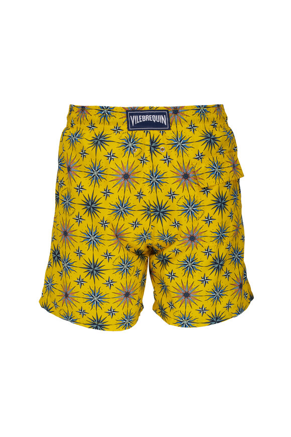 Vilebrequin - Yellow Starburst Print Swim Trunks