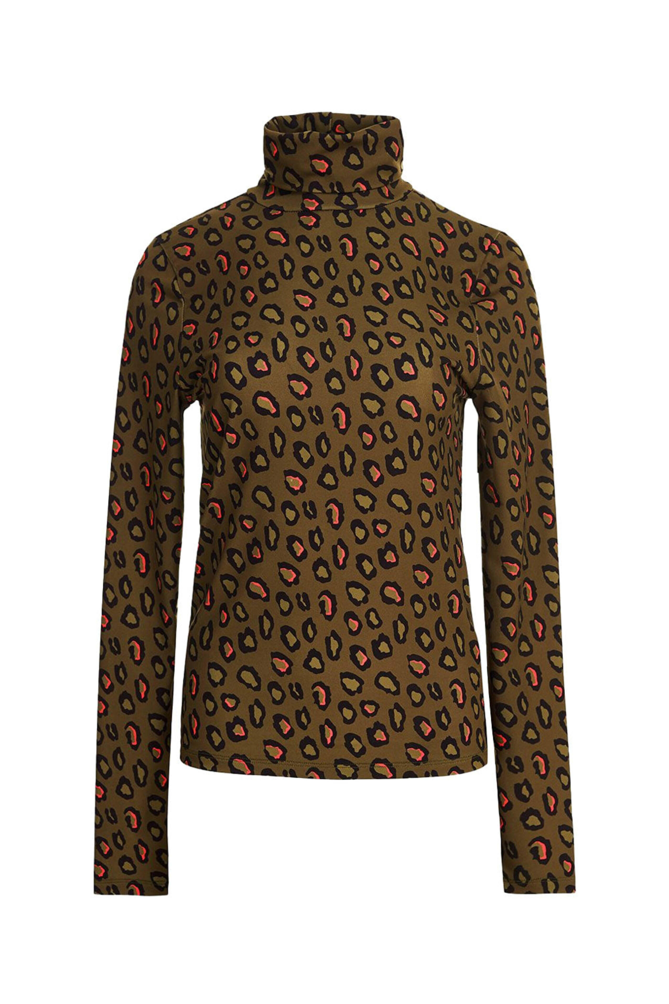 Essentiel Antwerp - Trekking Green Campine Printed Turtleneck Top