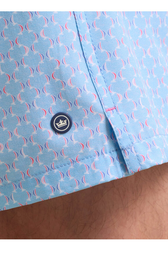 Peter Millar Wind In Your Sails Seaport Blue Swim Trunks - view 5