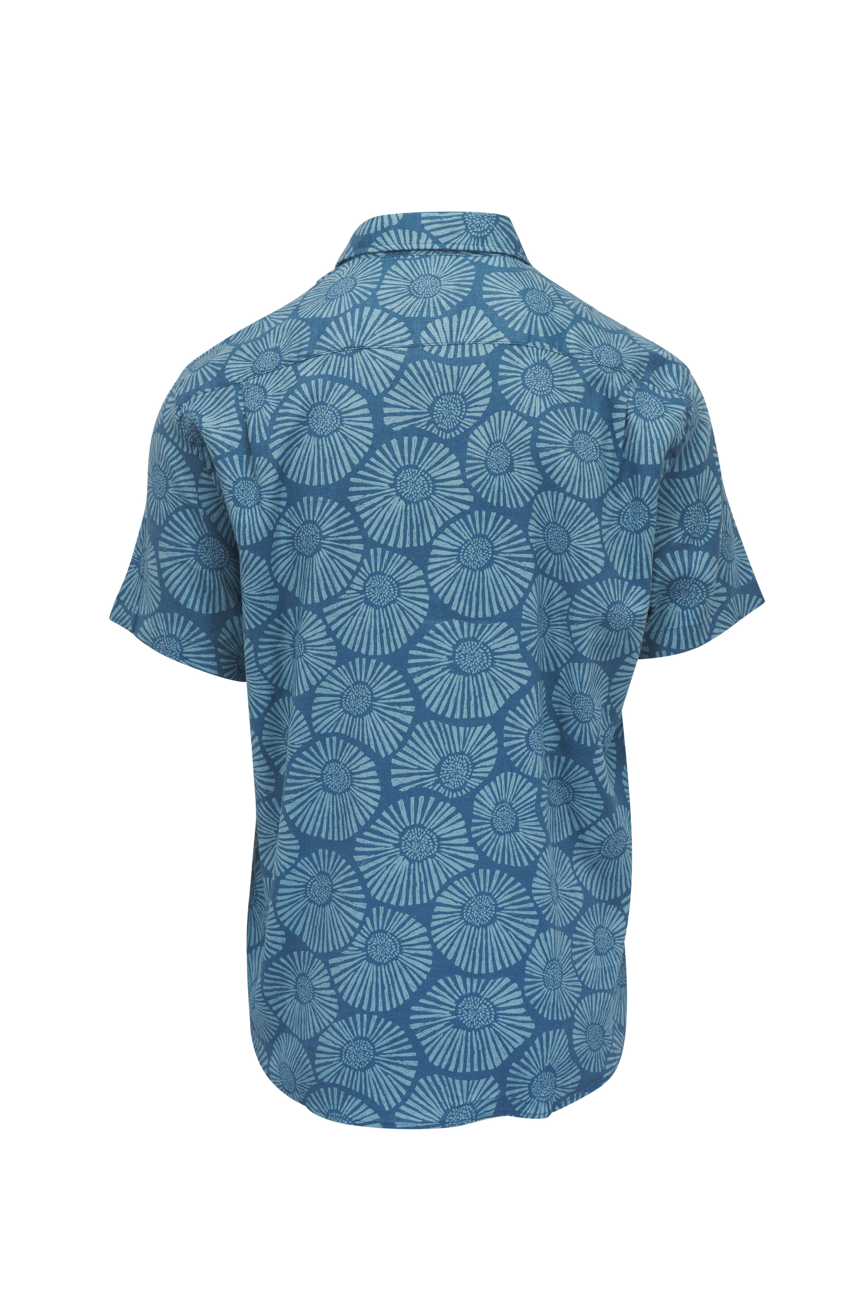 Faherty Brand - Breeze Stormy Sea Floral Print Short Sleeve Shirt
