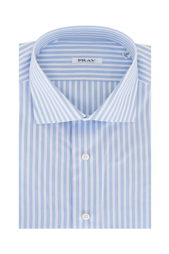 Fray - Blue Bold Stripe Cotton Dress Shirt