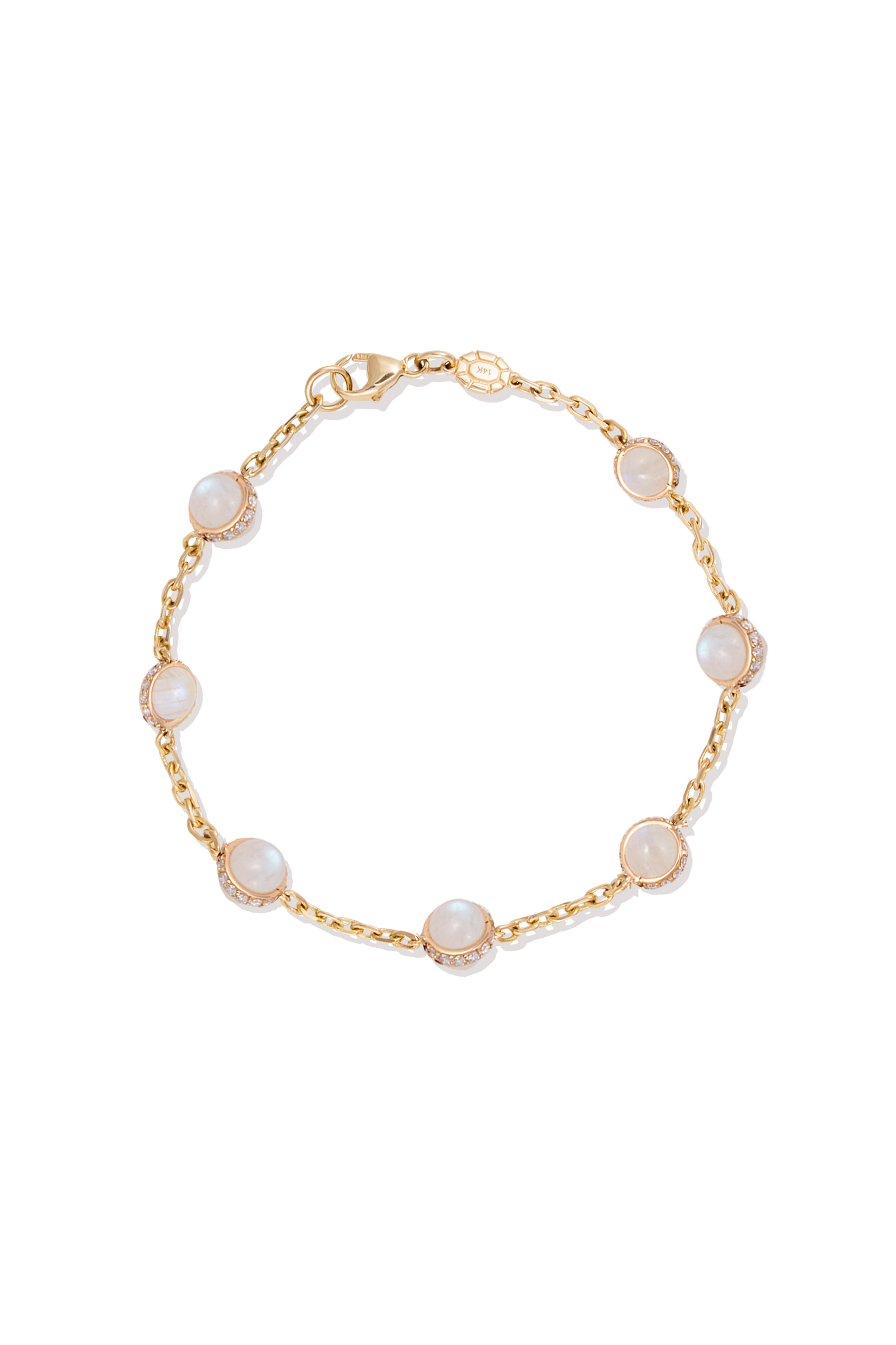 Campbell + Charlotte - 14k Yellow Gold Found Cabochon Station Bracelet
