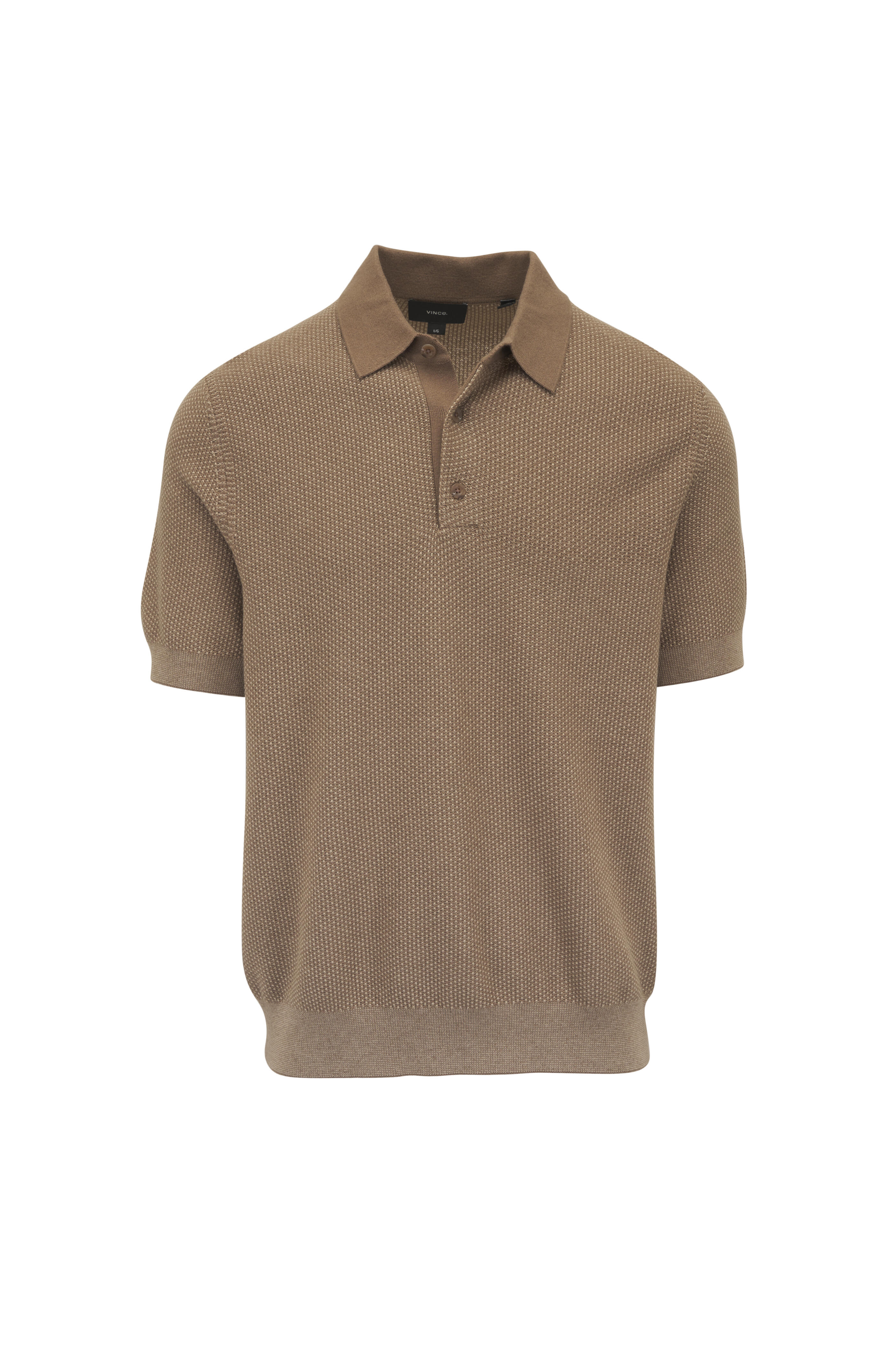 Vince - Sand Wool, Cotton & Cashmere Polo