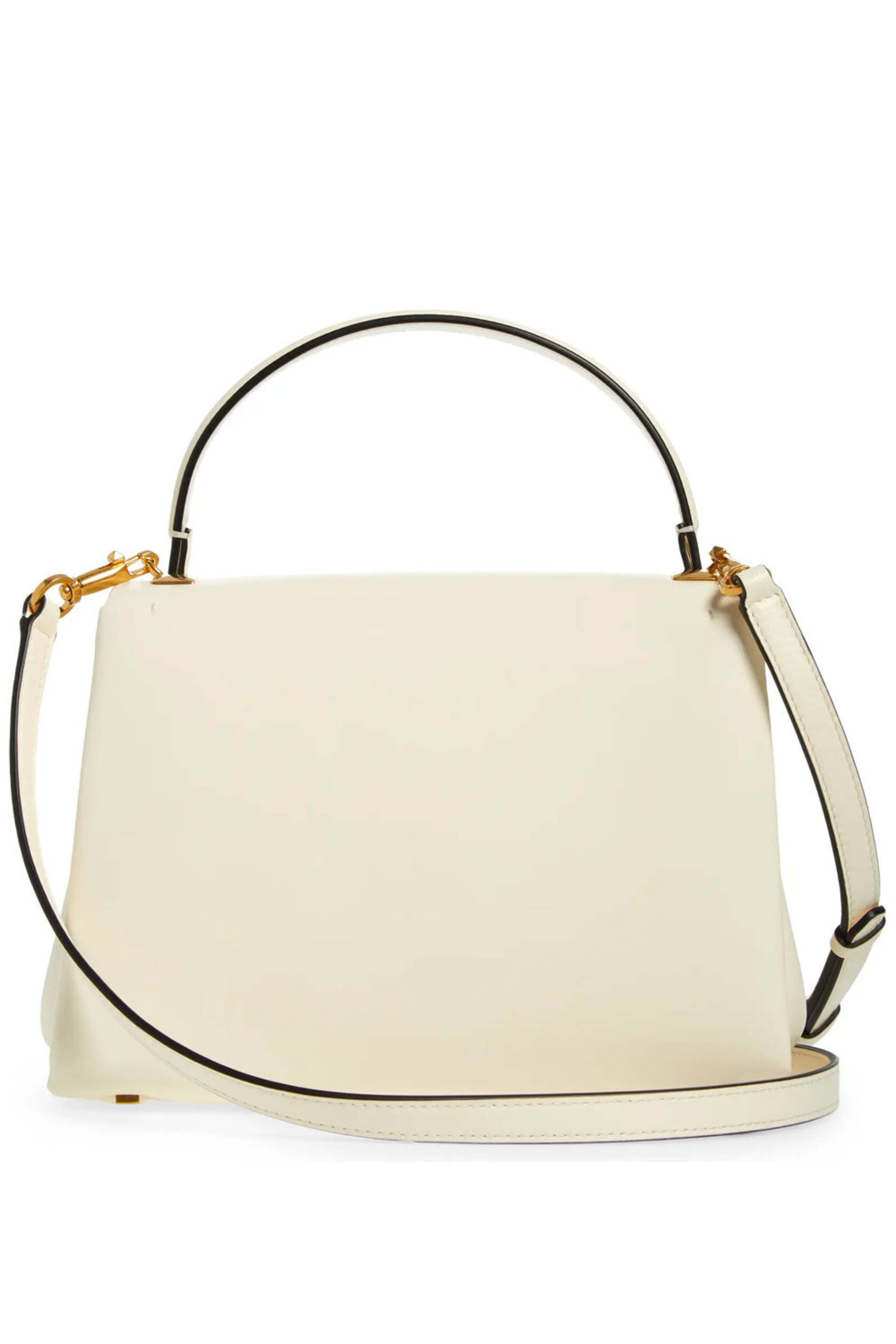Valentino Garavani - One Stud Leather Top Handle Bag in Ivory