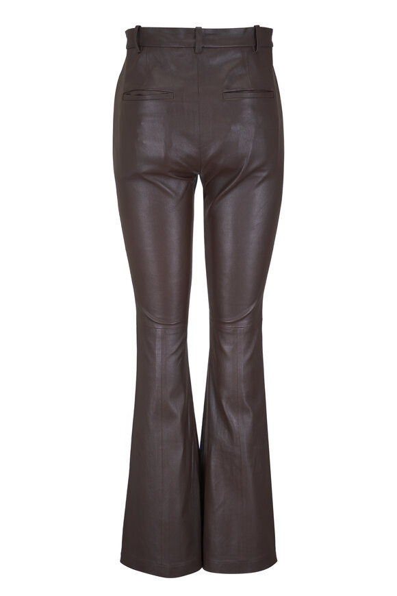 Vince Truffle Stretch Leather Mid-Rise Flare Pant - view 2