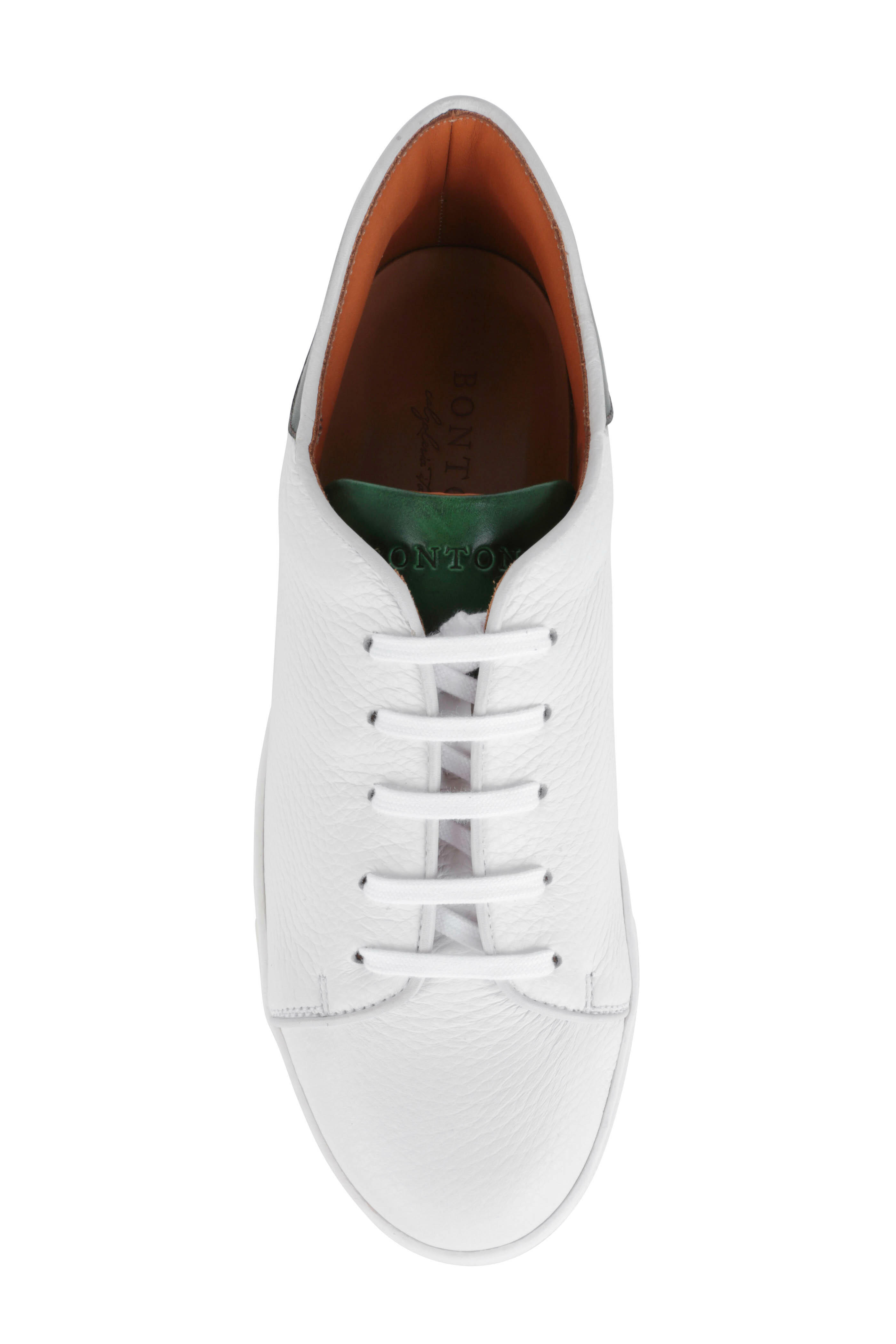 Bontoni - Furlissimo White & Green Leather Sneaker