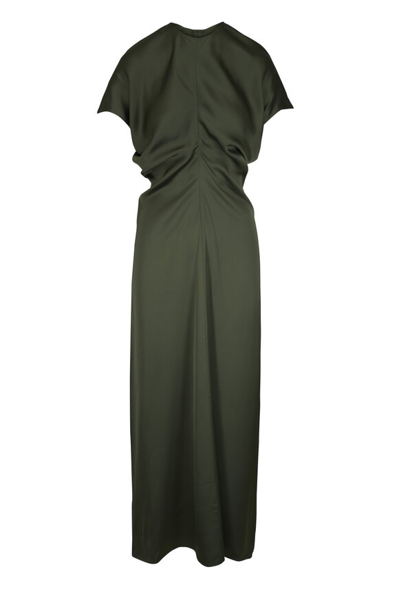 Totême Dark Green Slouch Waist Midi Dress - view 1