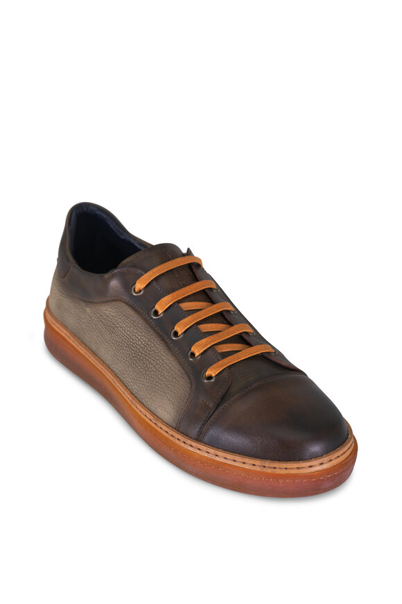 Di Bianco Messina Olive Leather Low Top Sneaker - view 1