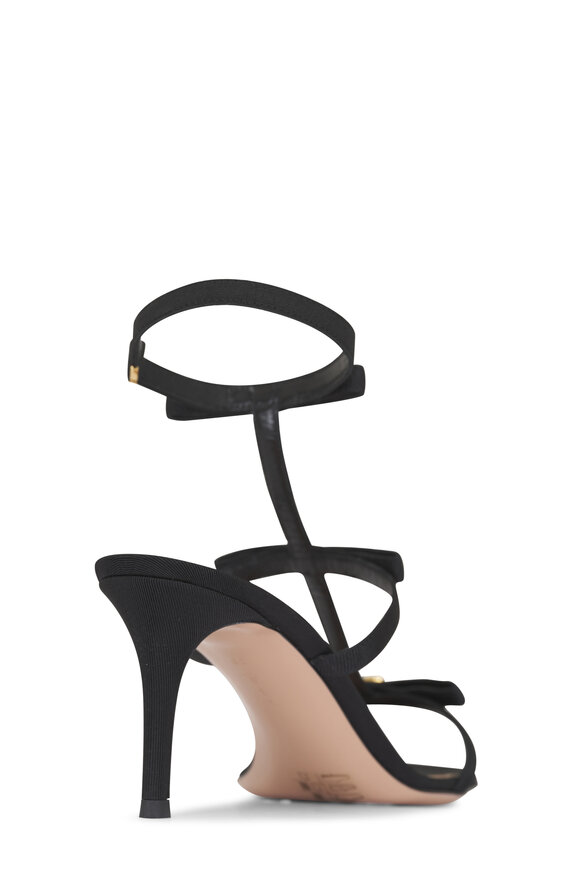 Gianvito Rossi Black Grosgrain Strappy Heeled Sandal, 65mm - view 4
