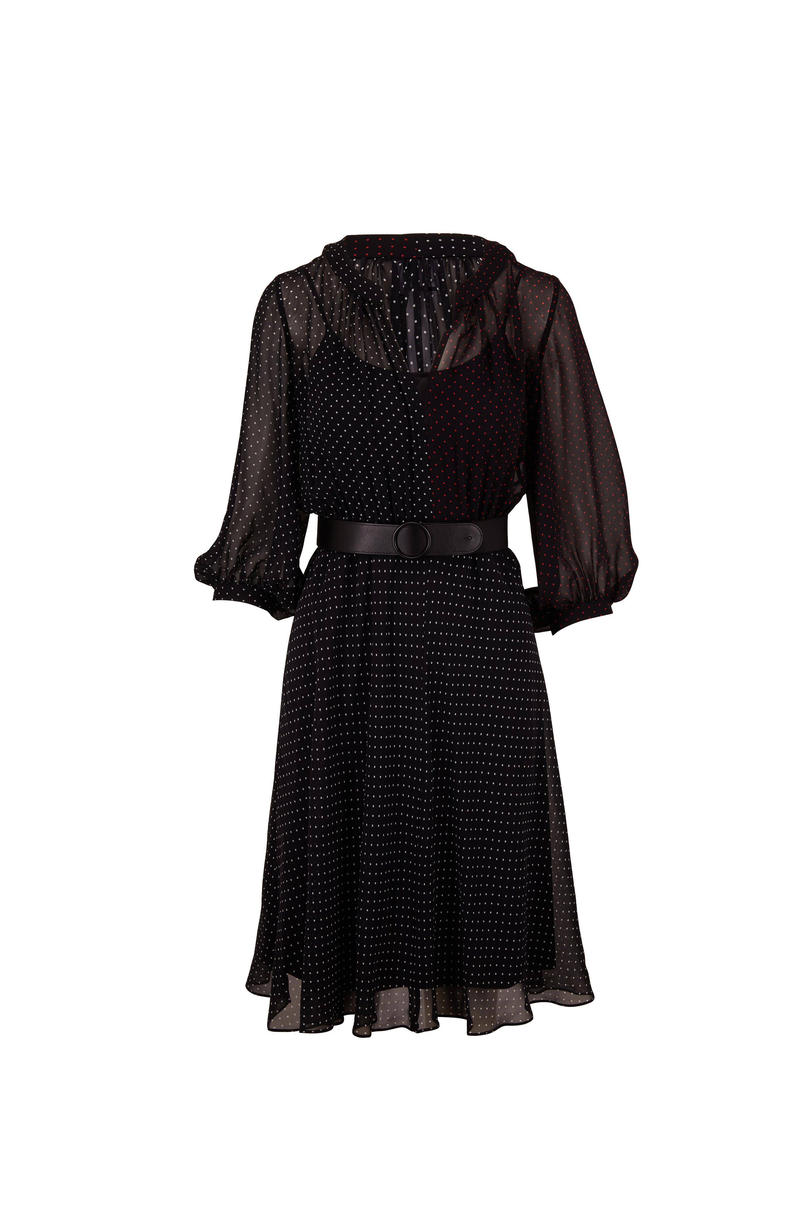Akris Punto - Multi Polka Dot Black Silk Dress