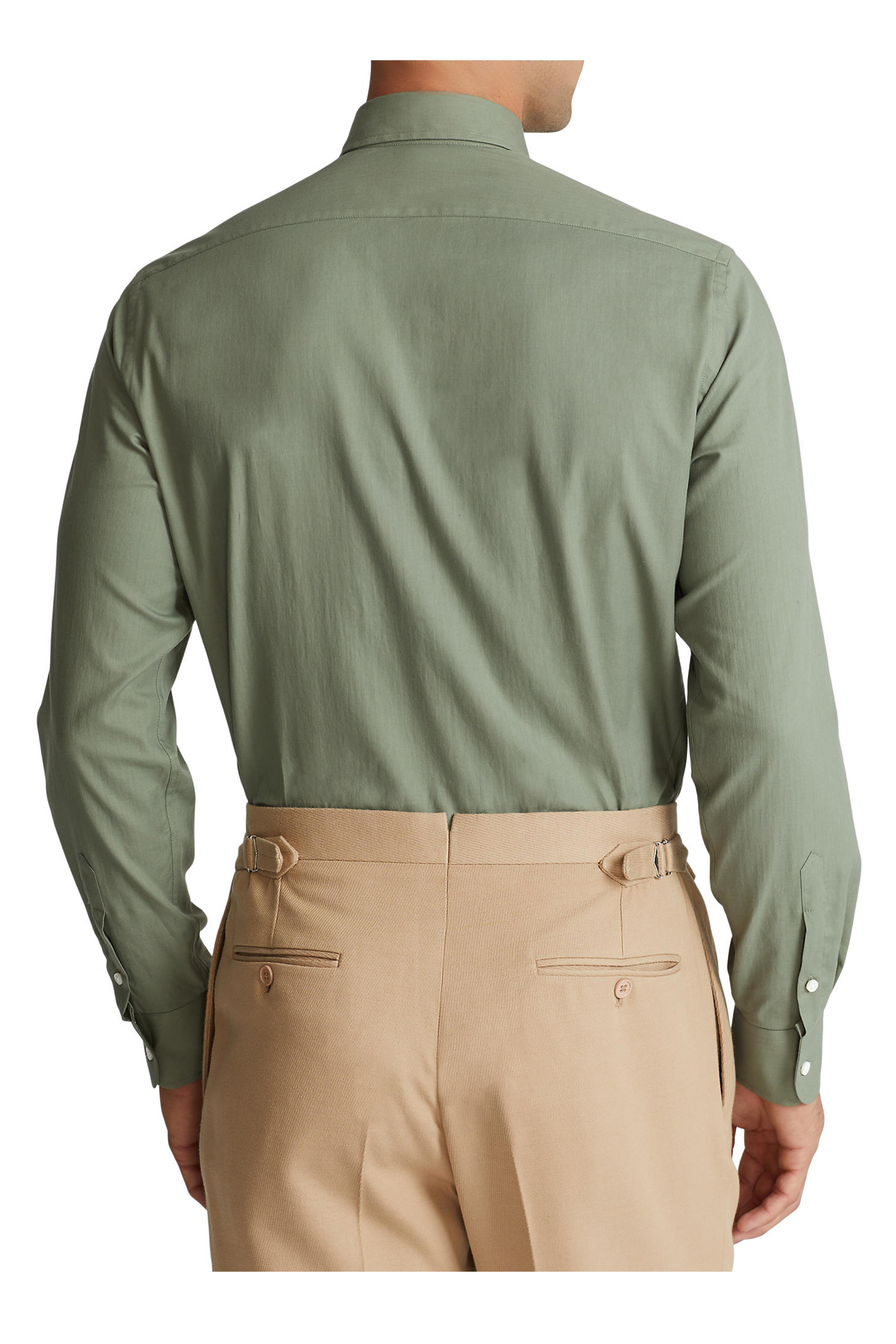 Ralph Lauren Purple Label - Sea Spray Green Herringbone Sport Shirt