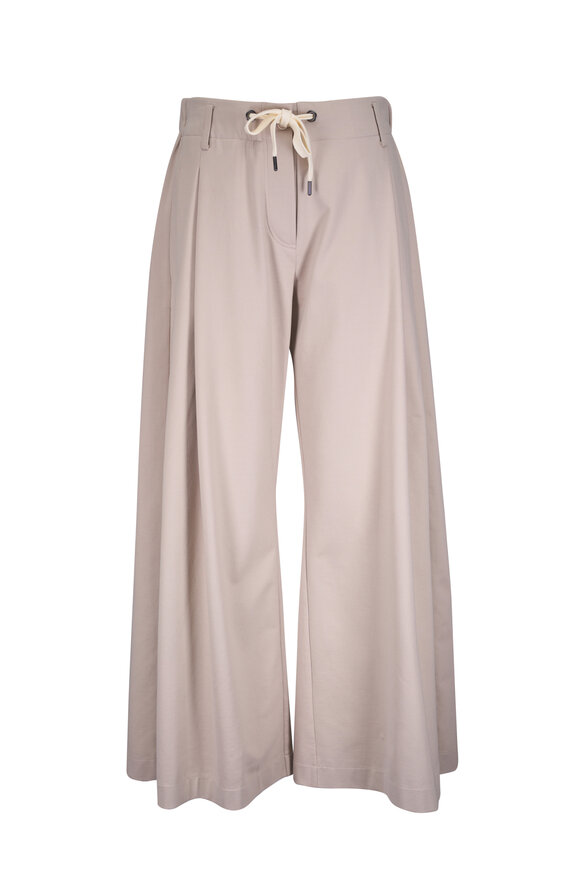 Brunello Cucinelli Oak Couture Interlock Pleated Flare Pant