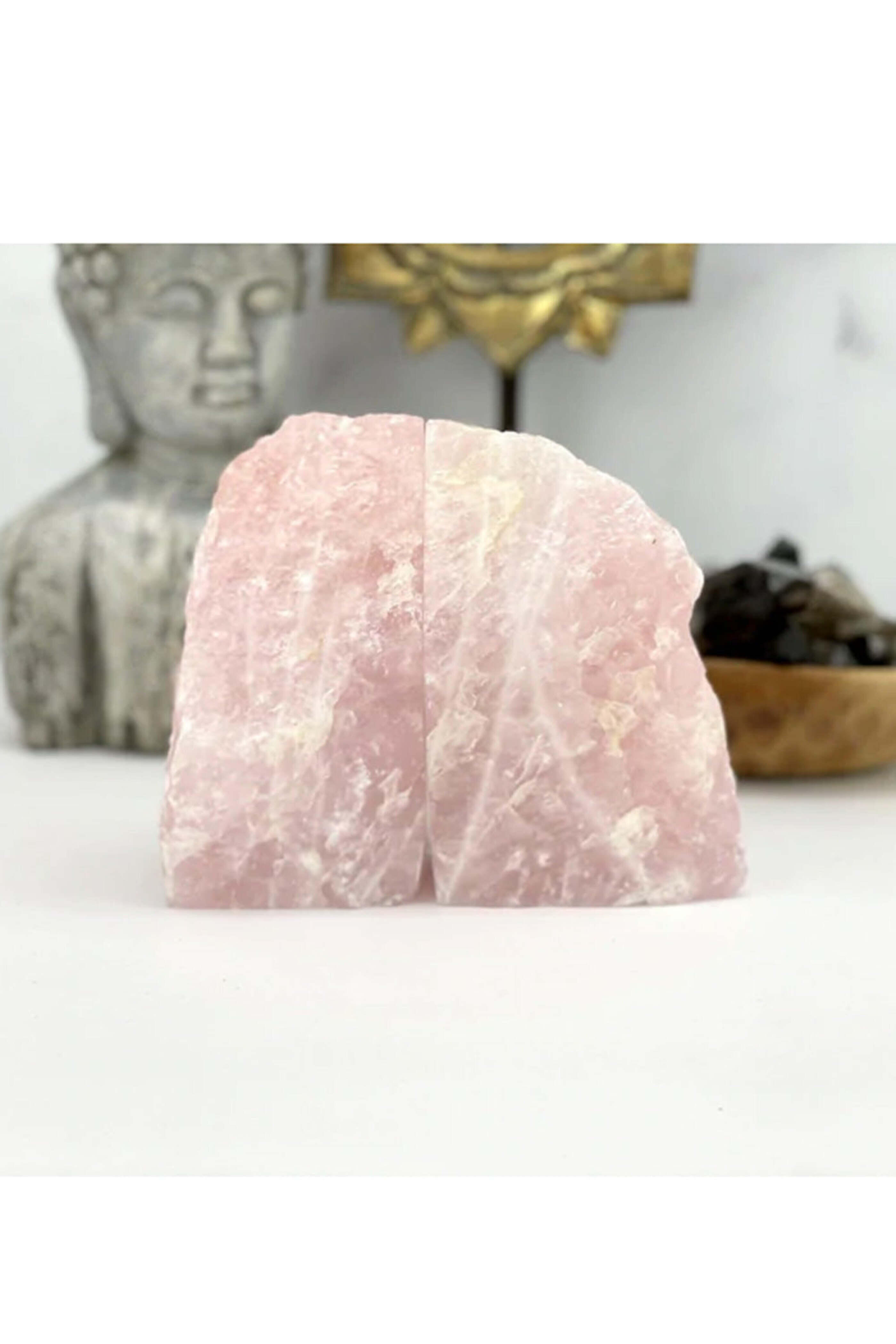 Rock Paradise - Large Rose Quartz Bookends