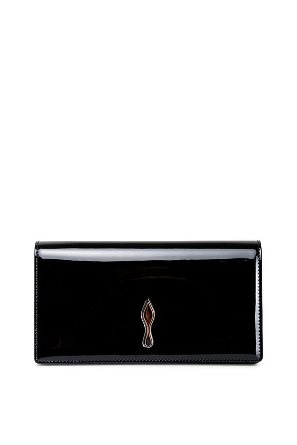 Christian Louboutin Bettina Patent Black Leather Clutch