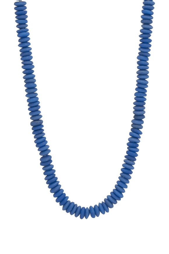 Cristina V. Dark Blue Trade Bead Necklace