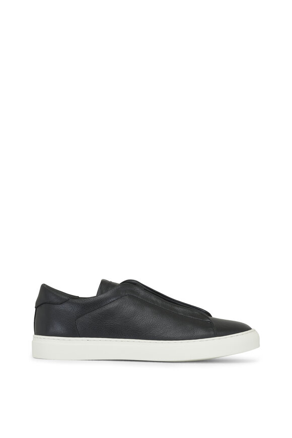 To Boot New York - Bolla Black Leather Slip-On Sneaker