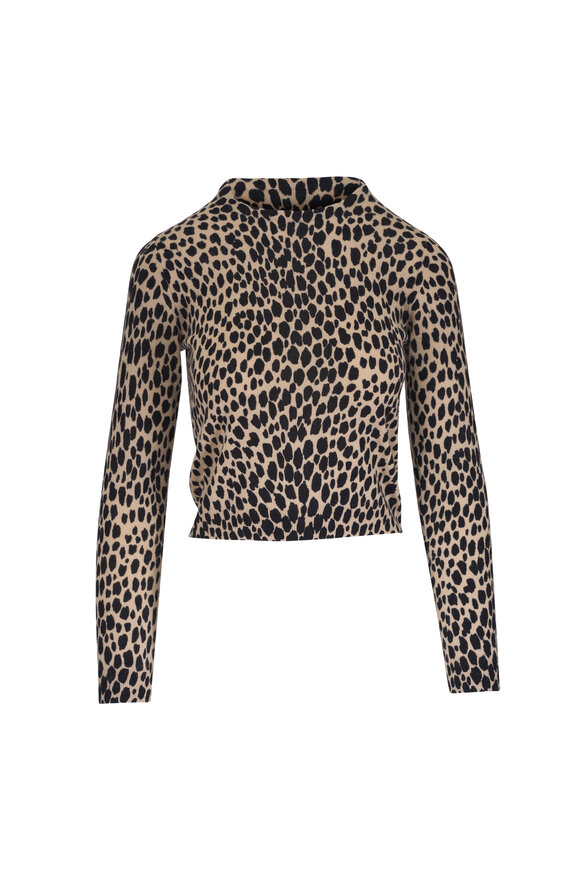 Nili Lotan Laevin Cheetah Print Cashmere Sweater