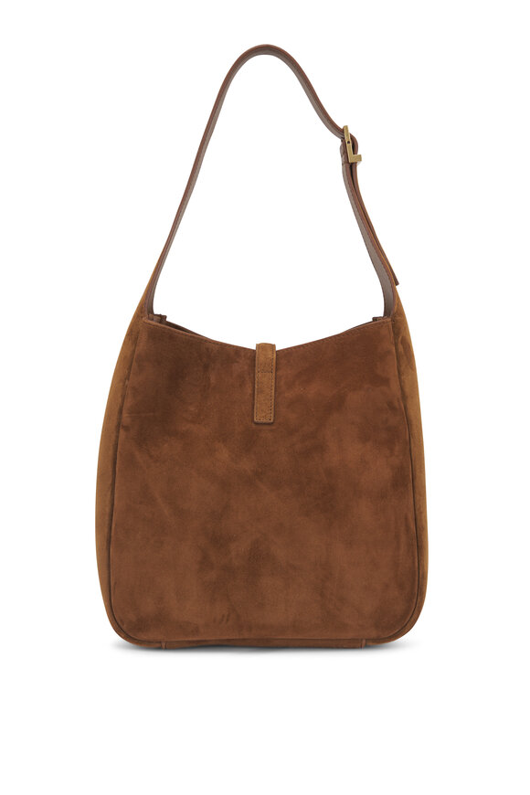 Saint Laurent - Small Le 5 a 7 Supple Caramel Suede Shoulder Bag