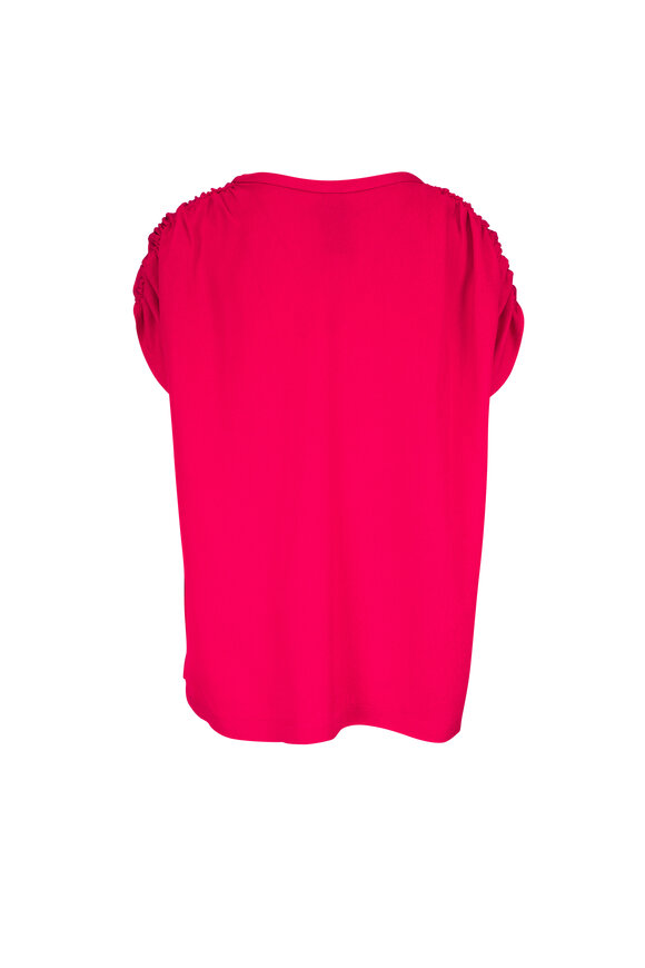 Zero + Maria Cornejo - Rouge Ruched Muscle Eco Drape Top