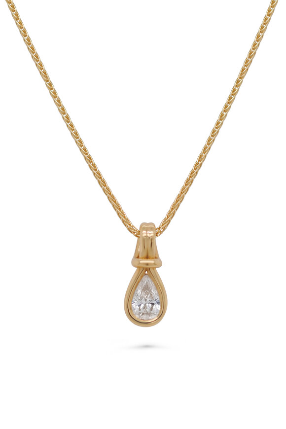 Kali Zoe 18k Yellow Gold Diamond Knot Pendant Necklace - view 1
