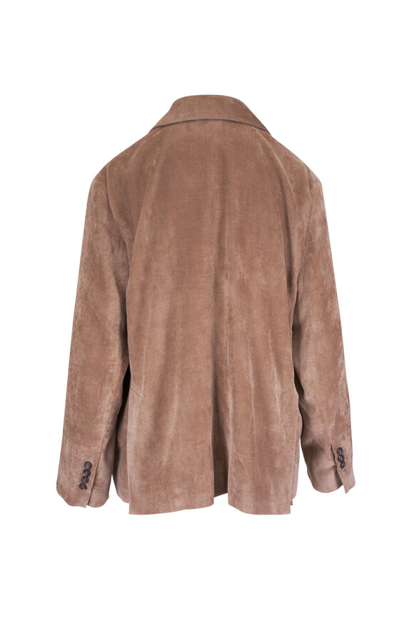 Brunello Cucinelli Cappuccino Fluid Corduroy Relaxed Jacket - view 3