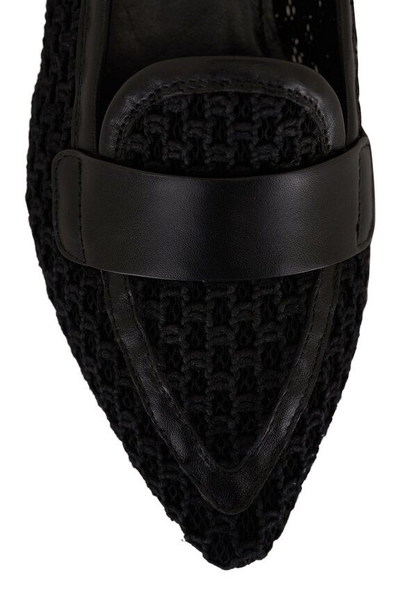 AGL - Blanca Plots Black Woven Rope & Leather loafer 