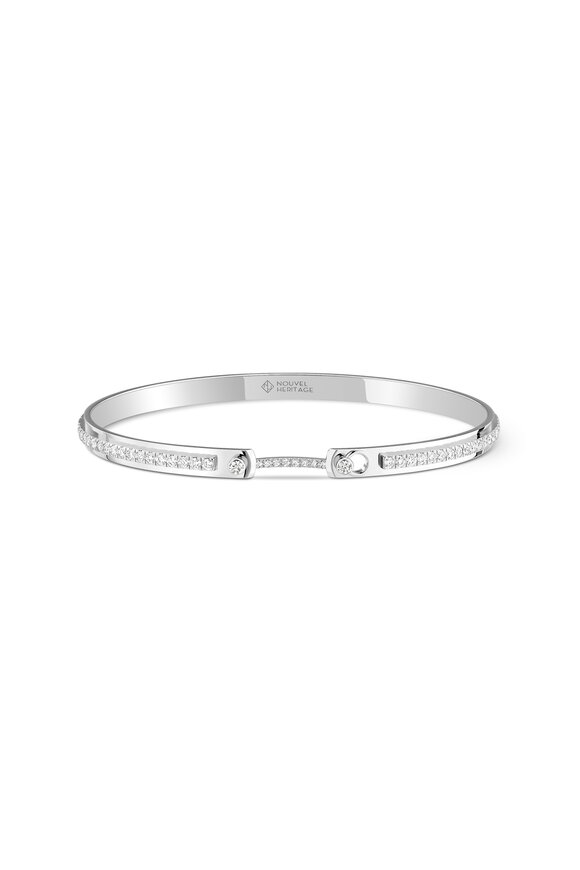 Nouvel Heritage 18k White Gold Diamond Tuxedo Bangle - view 2