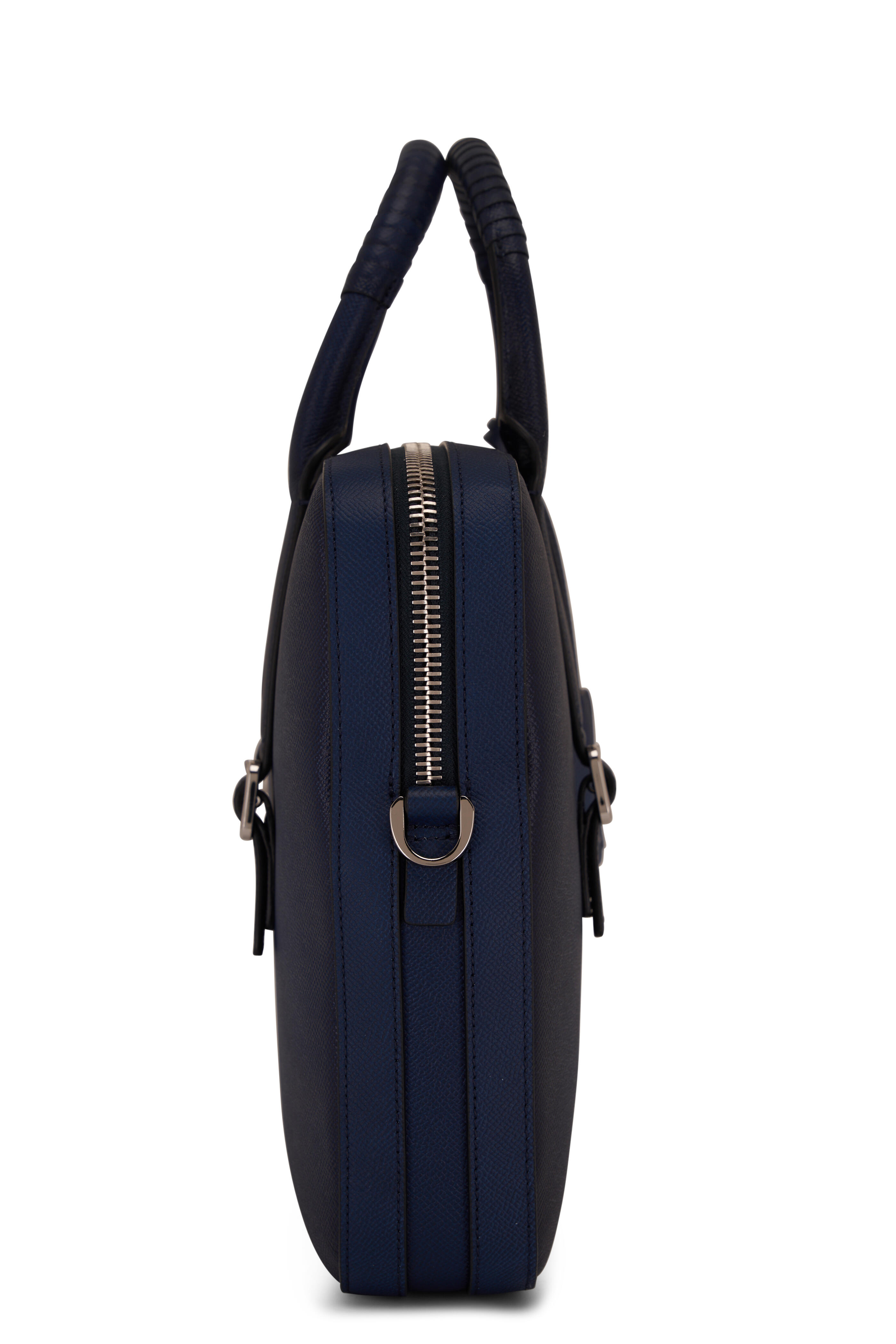 Santoni - Blue Grain Leather Briefcase