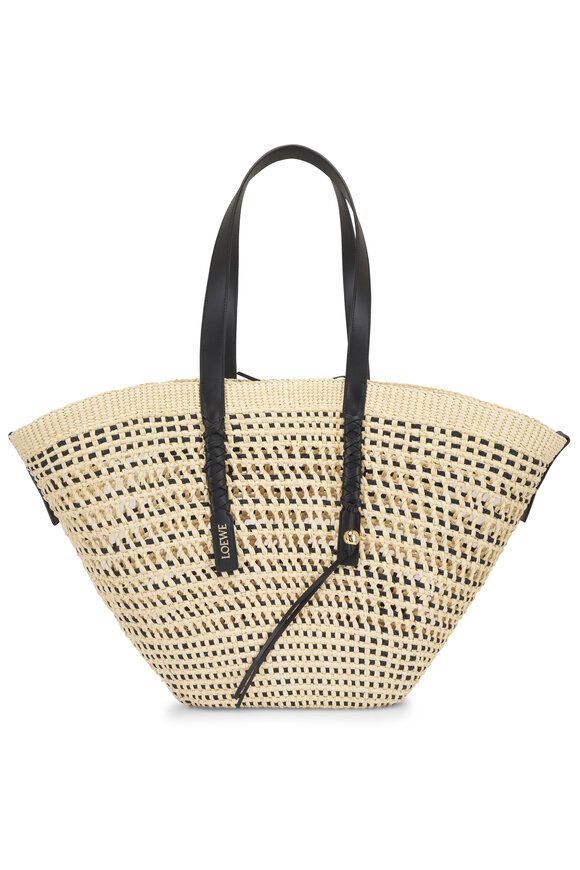 Loewe Large Braid Basket Iraca Palm & Leather Tote