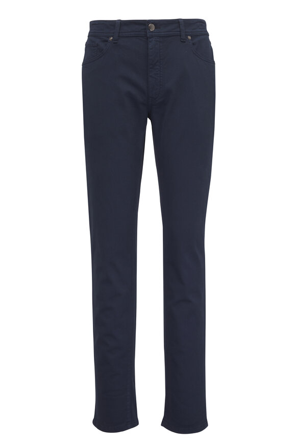 Barmas Dean Dark Blue Cotton Twill Five Pocket Pant