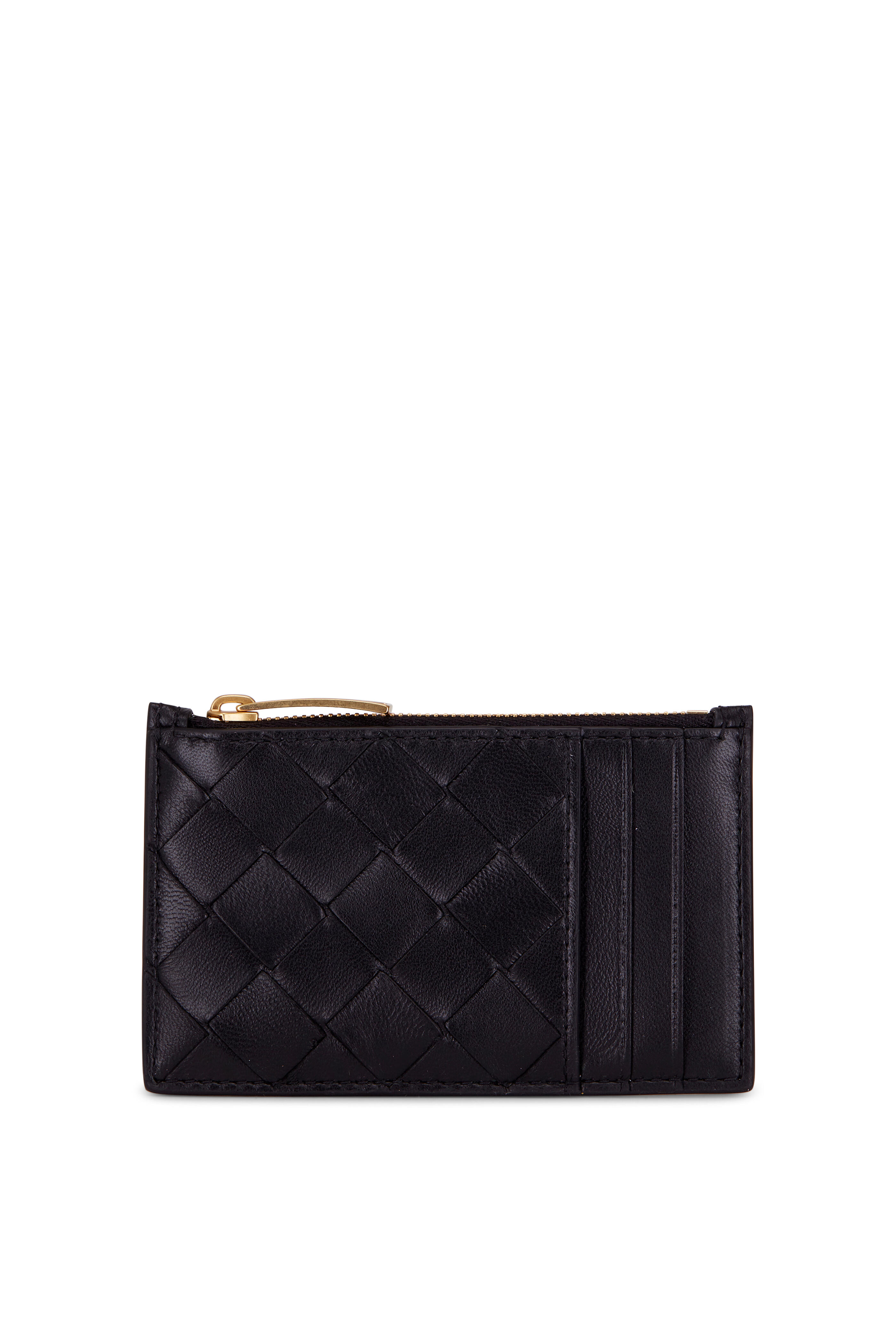 Bottega Veneta - Black Leather Zip Card Case | Mitchell Stores