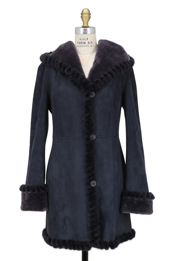 Viktoria Stass - Winter Mist Shearling & Mink Fur Hooded Coat