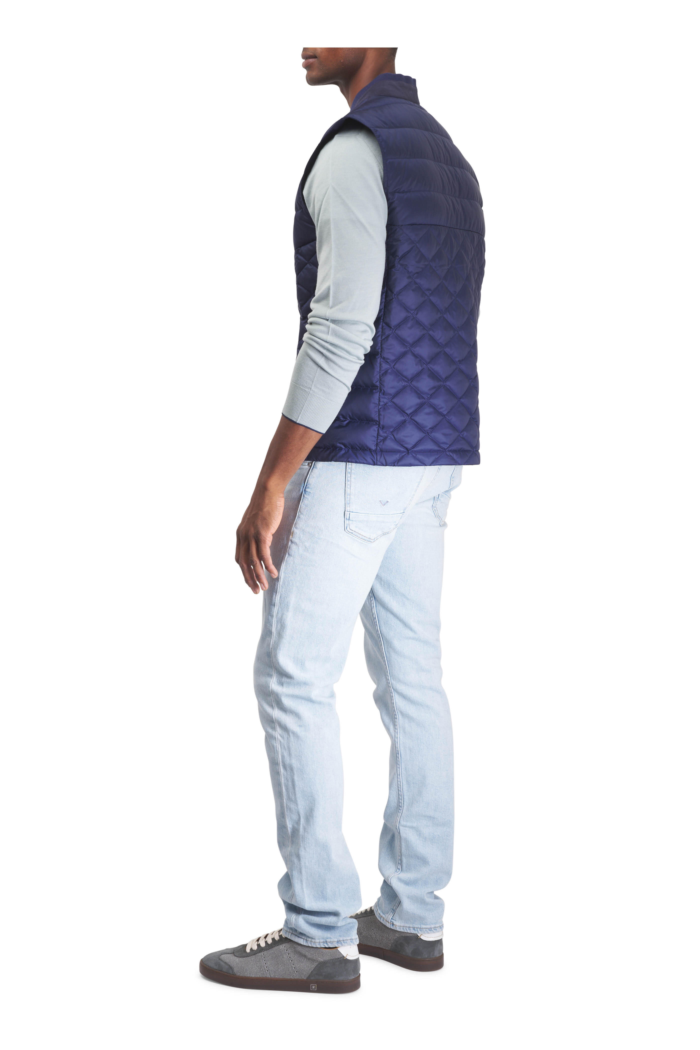 Canali - Sage Tipped Wool Jersey Crewneck Sweater