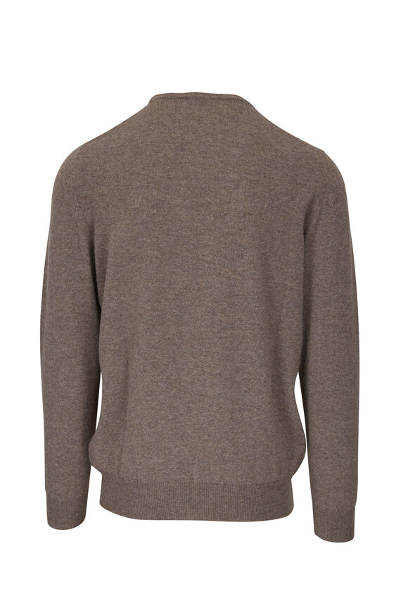 Fratelli Piacenza - Taupe Melange Cashmere Crewneck Sweater