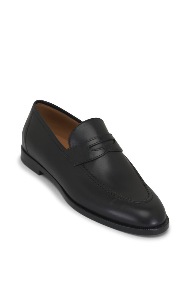 Khaite - Alessio Black Crinkle Leather Loafer | Mitchell Stores
