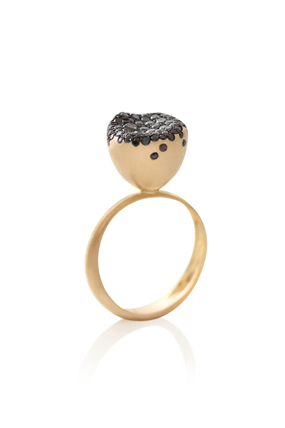 Nada Ghazal 18k Yellow Gold Baby Malak Diamond Flourish Ring - view 1