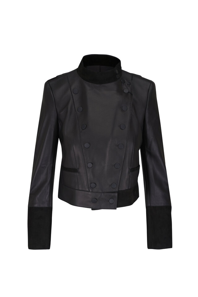 Khaite - Morsson Black Leather Jacket | Mitchell Stores