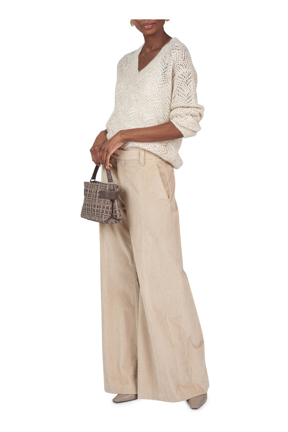 Brunello Cucinelli Small Monili Check Embroidery Top Handle Tote - view 6