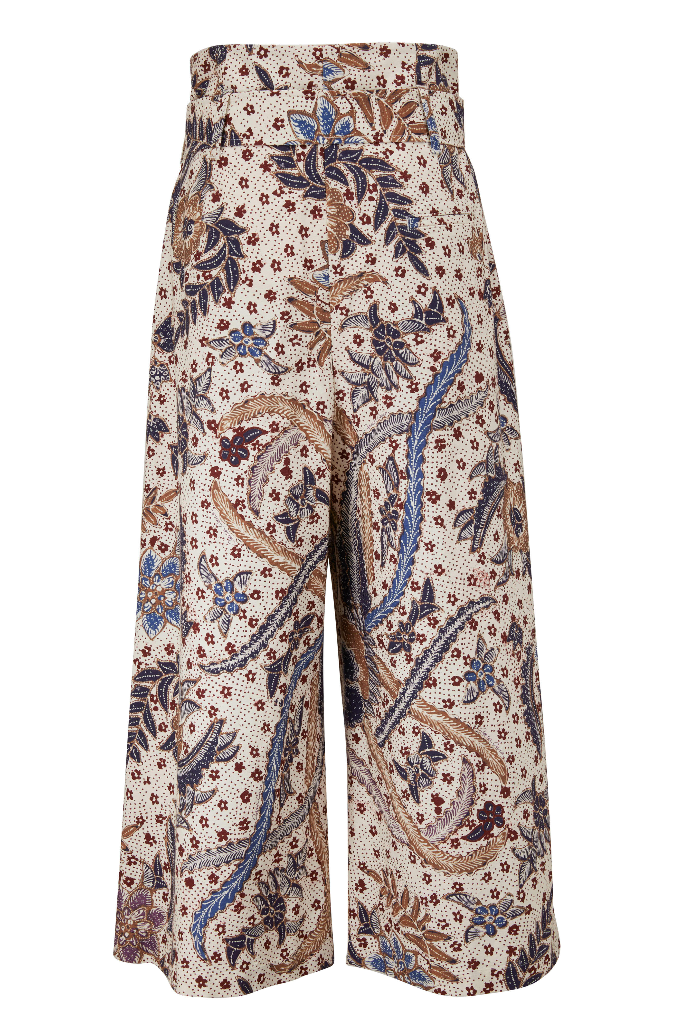 Cara Cara - Whittaker Batik Ivory Cotton Canvas Pant