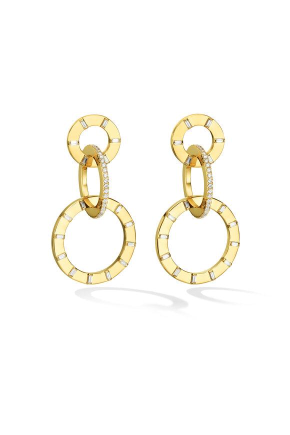 Cadar 18K Yellow Gold Unity Double Dangle Earrings - view 1