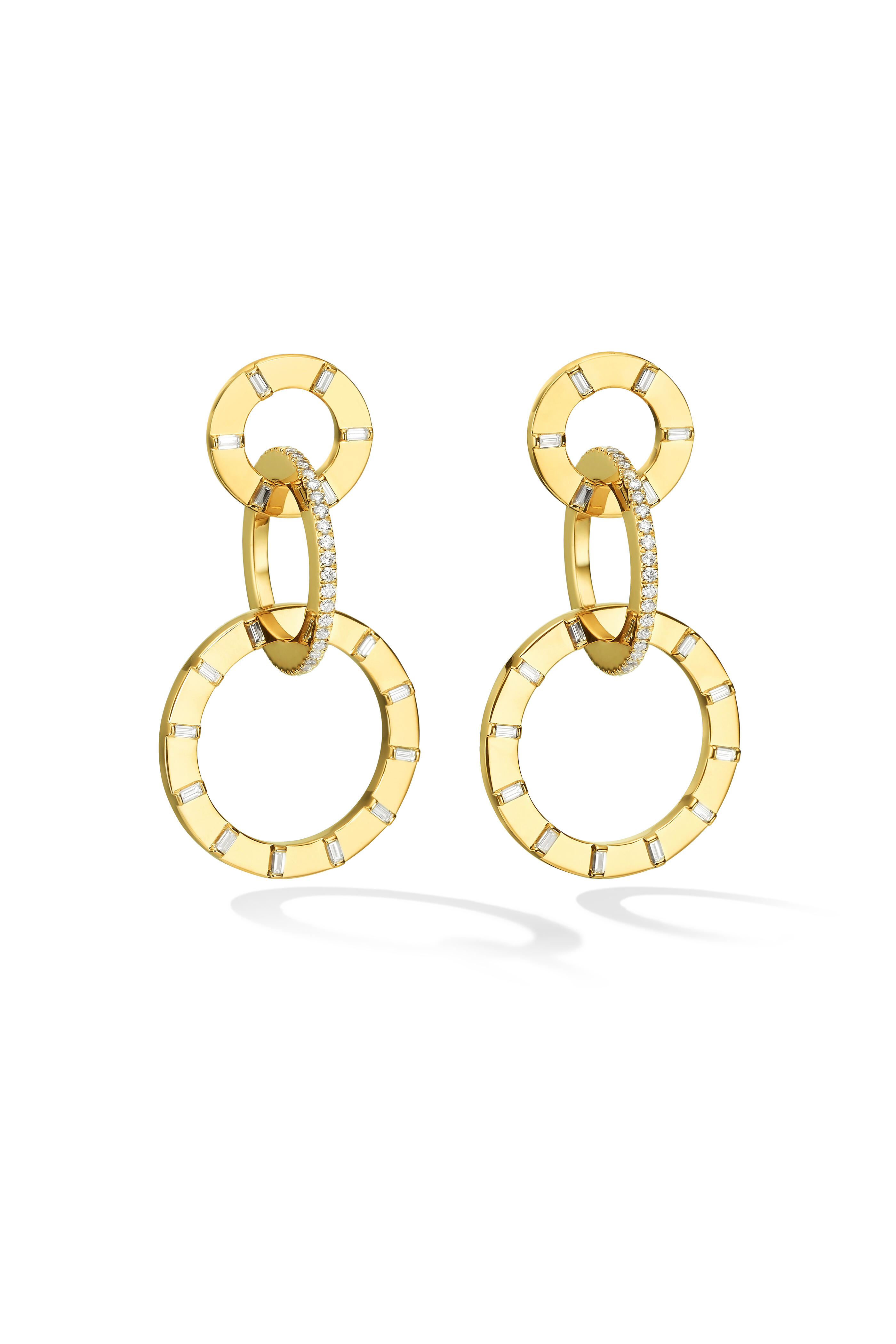 Cadar - 18K Yellow Gold Unity Double Dangle Earrings