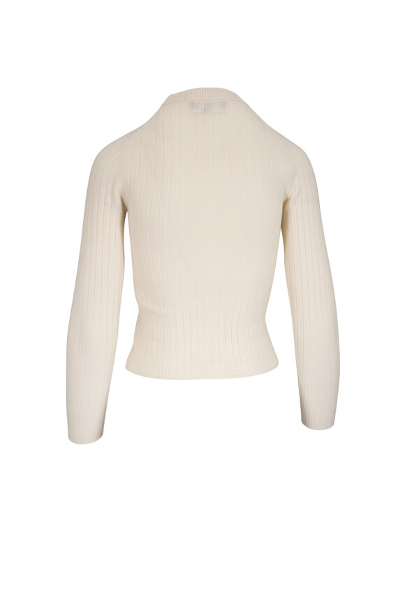 Loro Piana Coste White Snow Cashmere Bomber Sweater - view 2