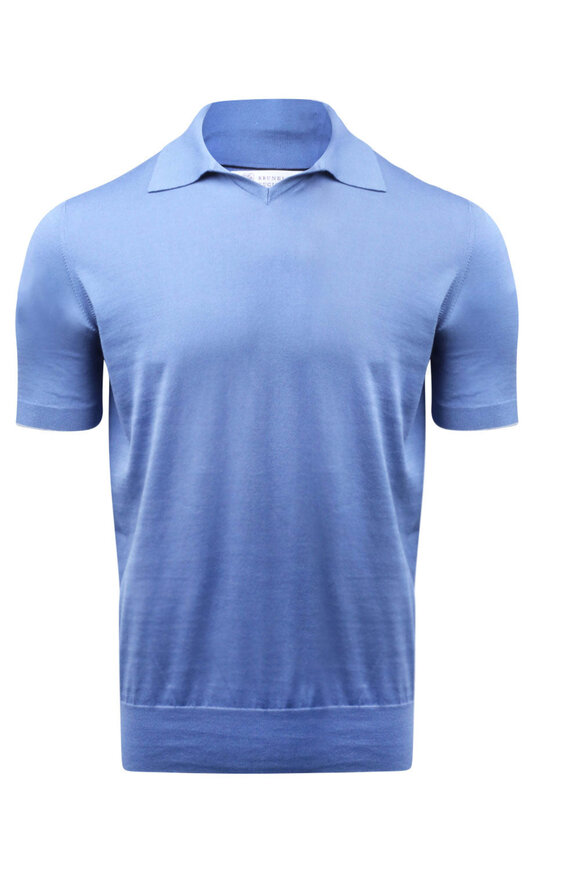 Brunello Cucinelli - Light Blue Twill Basic Fit Sport Shirt