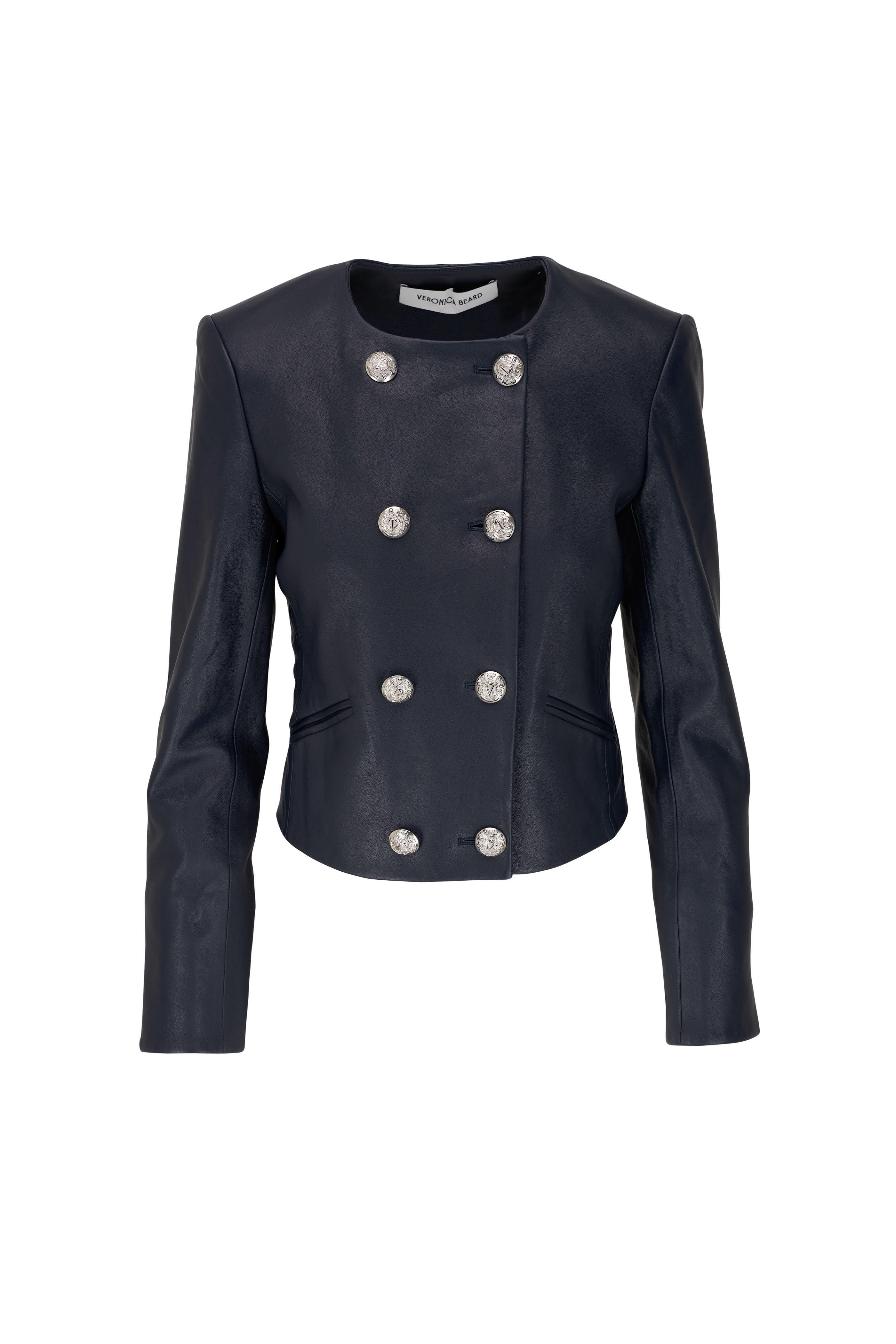 Veronica Beard - Winslow Navy Leather Jacket | Mitchell Stores