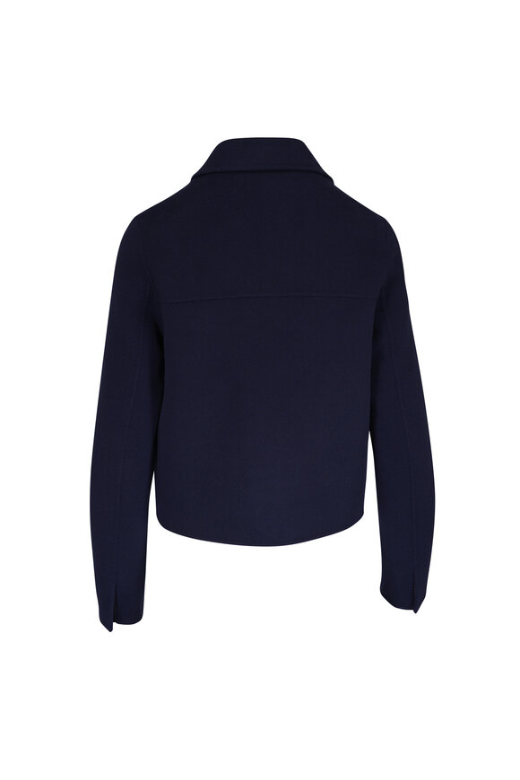 Odeeh Navy Blue Double Face Wool & Cashmere Jacket - view 2